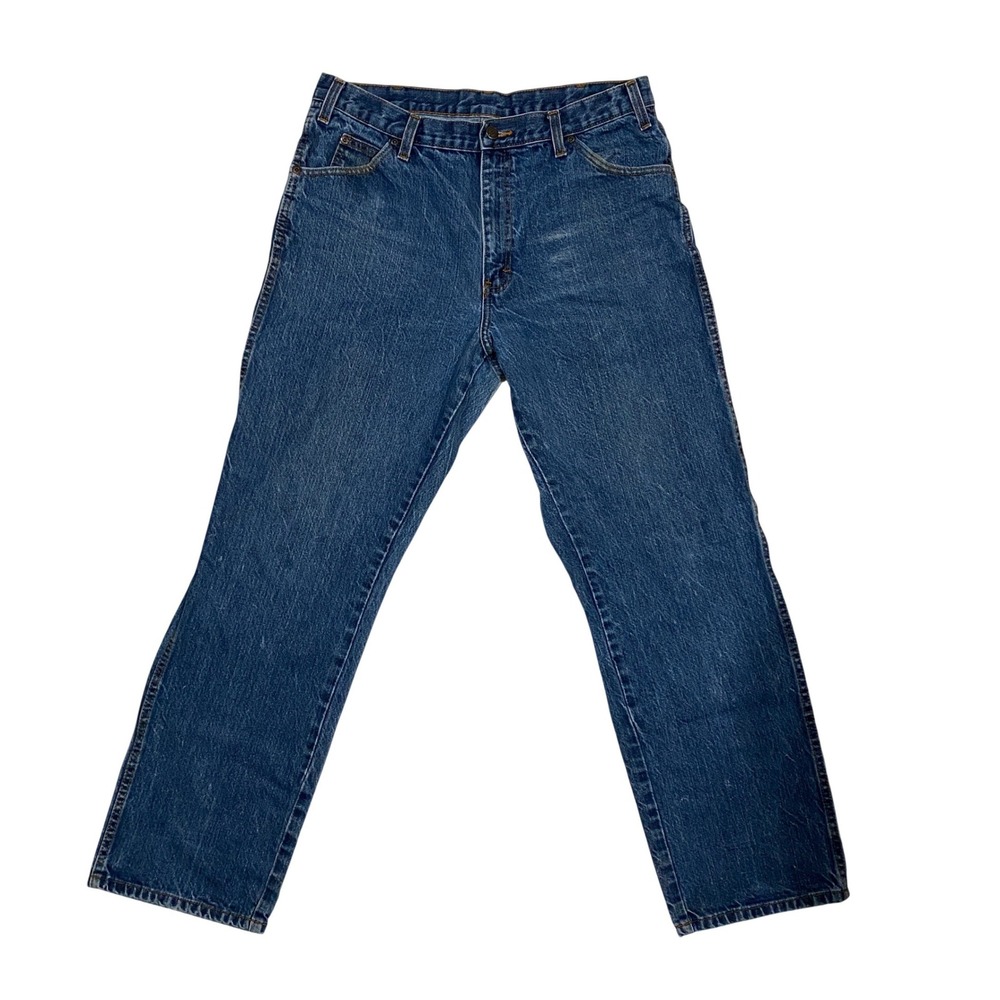 Dickies Mens Relaxed Fit Straight Leg Denim Blue Medium Wash 36x32 Work Jeans